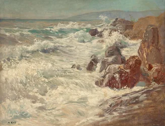 Surf på kysten av Nervi
