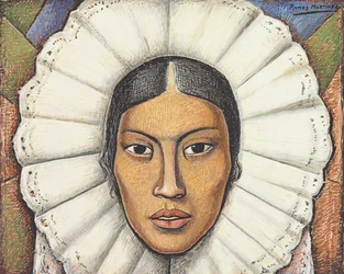Tehuana, ca. 1930 (gouache og fargestift på papir)