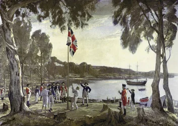 Grunnleggelsen av Australia ved kaptein Arthur Phillip, 26. januar 1788