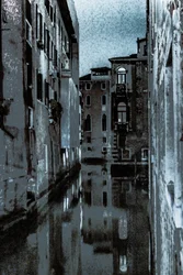 Stille morgen, Venezia, 2019 (håndmalt fotografi)