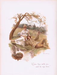 Bli med meg og vær min kjærlighet, fra noen gamle kjærlighetssanger utgitt av Hildesheimer & Faulkner, 1892