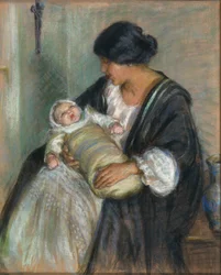 Mor og gråtende baby