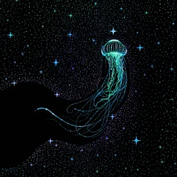 Lysende kosmiske maneter
