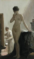 The Pose (olje på panel)