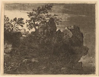 Stor stein ved elven, sannsynligvis ca. 16451656.