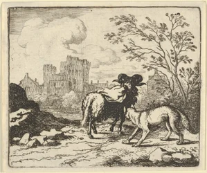 Renard sender væren tilbake til løven med en pakke som inneholder kaninhodet, 1650-75.