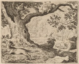 Reynards far og katten forfulgt av hunder, sannsynligvis ca. 16451656.