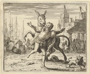 Rumpa, sjalu på oppmerksomheten hunden får fra sin herre, ser ut til å etterligne ..., 1650-75.