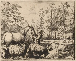 Hesten og hjorten, sannsynligvis ca. 16451656.