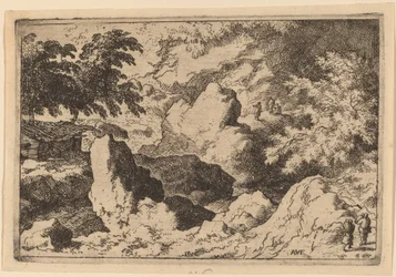 Three Men on a Rock, sannsynligvis ca. 16451656.