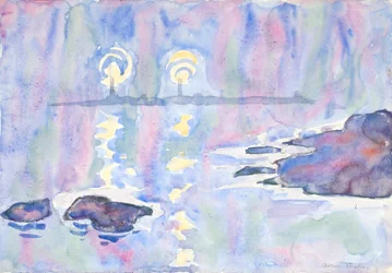 Akvarell nr. 73, Blå og lavendel, 1928.