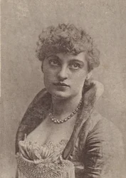 Charlotte Tittell, fra Actresses-serien N67 som promoterer Virginia Brights Cigarett..., ca. 1888.