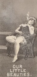 Fra Actresses-serien N57 som promoterer Our Little Beauties Cigarettes for Allen & Ginte..., 1890.