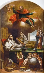 St Paul vises for St. Albert den store og St. Thomas av Aquinas, av Alonso Antonio Villamor (1661-1729). Klosteret i San Esteban, Salamanca.