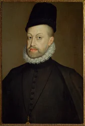 Kong Filip II av Spania, sønn av keiser Karl V og Isabella av Portugal (maleri på lerret)