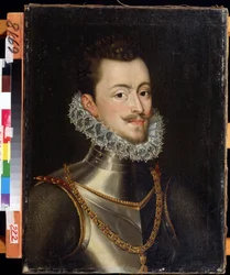 Portrett av guvernøren i Nederland Don Juan av Østerrike (1547-1578) (portrett av guvernøren i Habsburg Nederland Don John av Østerrike). Maleri av Alonso Sanchez Coello (1531-1588). Olje på lerret, 62 x 47 cm. Spansk kunst, mannerisme. Langt øst