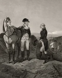 Første møte mellom George Washington og Alexander Hamilton, fra 
