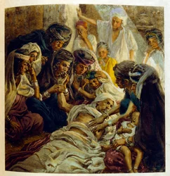 Illustrasjon av Dinet fra «Mirages» Scener fra arabisk liv. 1906. Mirages, Scenes De La Vie Arab ble illustrert av Etienne Dinet med kommentarer av Silman Ben Ibrahim Bamer. Nasreddine Dinet ble født som Alphonse-Etienne Dinet; (1861-1929) var fransk