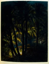 Illustrasjon av Dinet fra «Mirages» Scener fra arabisk liv. 1906. Mirages, Scenes De La Vie Arab ble illustrert av Etienne Dinet med kommentarer av Silman Ben Ibrahim Bamer. Nasreddine Dinet ble født som Alphonse-Etienne Dinet; (1861-1929) var fransk