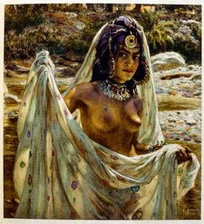 Illustrasjon av Dinet fra «Mirages: scener fra arabisk liv». 1906. Mirages, Scènes de la vie arabe ble illustrert av Étienne Dinet med kommentarer av Silman Ben Ibrahim Bamer. Nasreddine Dinet ble født som Alphonse-Étienne Dinet; (1861-1929) var en fransk