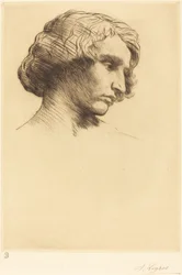 Leder for en mann Tete d'homme, 1877.