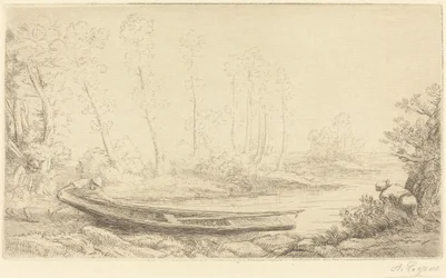 Mann med en punkt, figur til høyre (Pecheurs des truites)