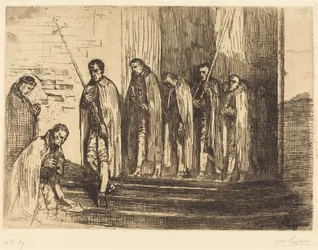 Prosesjon som forlater en kirke (La sortie de la procession)