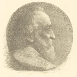 Selvportrett, medaljong, nr. 1, 9. plate, 1905.
