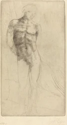Studie av en nakenfigur Etude de figur nue.