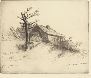 Hytte med stråtak (Chaumiere)