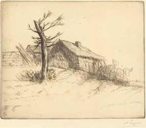 Hytte med stråtak (Chaumiere)