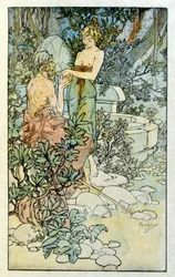 Illustrasjon av Alphonse Mucha fra "Clio" et verk av den franske forfatteren Anatole France. 1900. Mucha (1860 – 1939). var en tsjekkisk jugendmaler