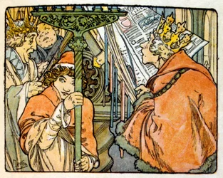 Illustrasjon av Alphonse Mucha fra "Clio" et verk av den franske forfatteren Anatole France. 1900. Mucha (1860 – 1939). var en tsjekkisk jugendmaler