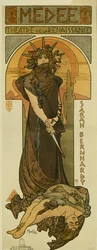 Sarah Bernhardt som Medee ved Renaissance Theatre. 1898 (litografi)