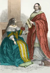 Portrett av Anne av Østerrike og kardinal Mazarin (gravering)