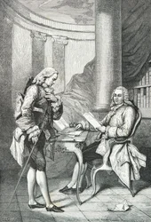 Turgot presenterer sitt avskjedsbrev til Ludvig 16.