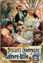 Plakatreklame Kjeks Champagne Lefèvre-Utile