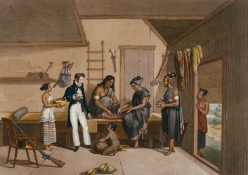Interiør i et hus i Coupang, Timor, fra 