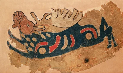 Elg, fragment av et sadeltrekk (filt)