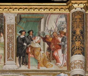 Central Nave, Sixth South Span, Kristus foran Caiaphas, Altobello Melone