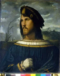 Cesare Borgia (1475 til 1507). maleri av Altobello Melone 1500-tallet. Carrara-akademiet. Bergamo