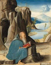 Den hellige Jerome Reading, ca. 1476 (tempera på panel)