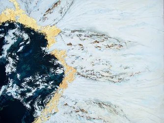 Abstrakt: «Blue Gold Flow»