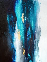 Abstrakt: «Blue Gold Flow»
