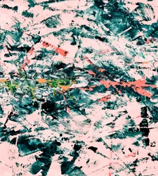 Blush Teal – Abstrakte penselstrøk