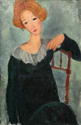 Kvinne med rødt hår, 1917.