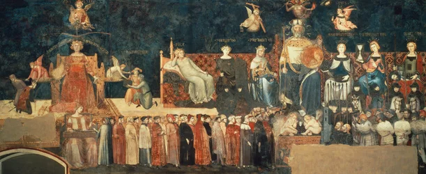 Allegori over godt styre, detalj fra Allegori og virkningene av godt og dårlig styre i by og på land