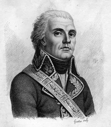 Jacques Dugommier. Fransk general (1738 til 1794).- i” Portretter av de franske generalene etter franskmennenes seire og erobringer””. Gravert av Ambroise Tardieu i 1818. Stella Collection.