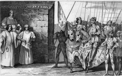 Jeanne d’Arc (1412-31) ankommer til Reims i 1429 for å avvente kroningen av Karl VII (1403-61) - Karl VII, kalt «den seierrike» (1403-1461) - Engelskmennene beleiret Orléans, men Jeanne d’Arc hevet beleiringen, befridde Orléans og førte kongen til Reims