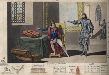 Ludvig XI (1423-1483) holdes fanget i Peronne, og fra leiligheten sin kan han se tårnet der Karl III døde etter 6 års fangenskap. Han fikk først tilbake friheten etter å ha sverget på Karl den Stores kors at han ville holde traktaten som